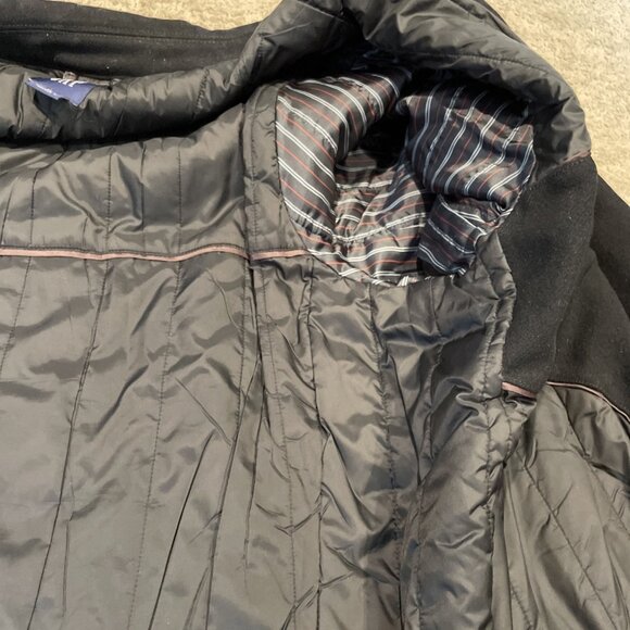 Vintage Y2K Gap Men's Wool Blend Jacket Size XL Black Full Zip Quilted Lining - Picture 9 of 13